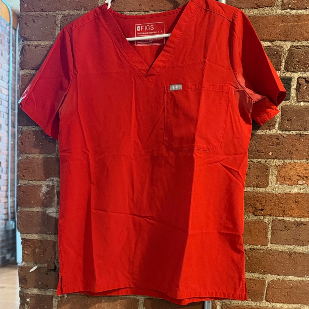 Figs Women's Red Scrub Top